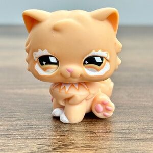 Littlest Pet Shop LPS #490 Peach Orange Persian Cat Kitten Toy Authentic 2007